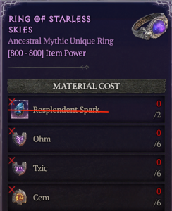 [Runes] Ring of Starless Skies : (6 Ohm+6 Tzic+6 Cem)---No Spark