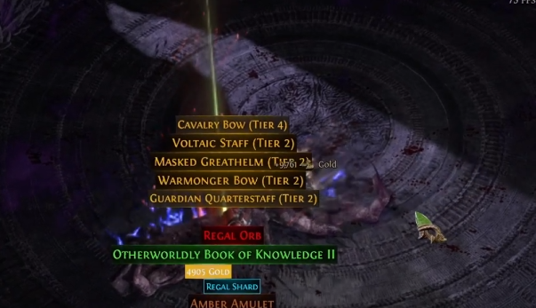 Loot from Xesht in Breach in PoE 2