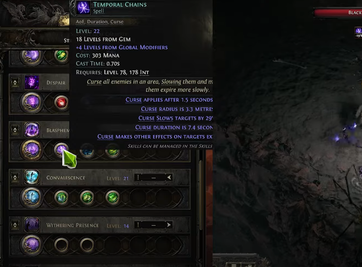 Despair and Temporal Chains – Curses for Control and Damage