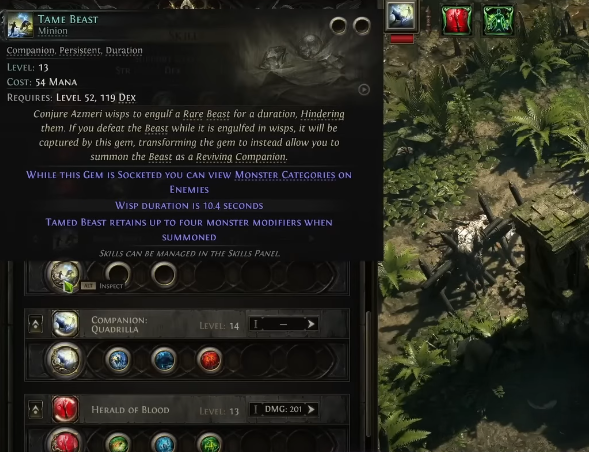 Tame Beast Skill Gem in PoE 2 Dawn of the Hunt