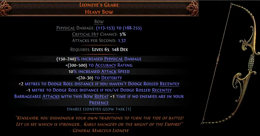 Lioneye's Glare - Best New Unique in PoE 2 0.2.1