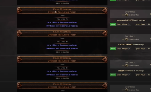 1. Cruel Hegemony Overseer Precursor Tablet: The Boss Multiplier