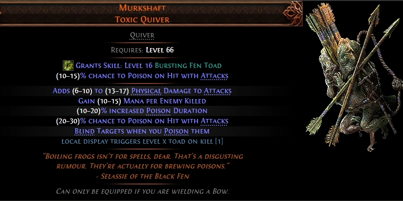 Murk Shaft (Toxic Quiver) - Best New Unique in PoE 2 0.2.1