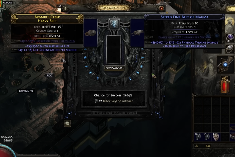 Recombination Success Chances Explained in PoE 2