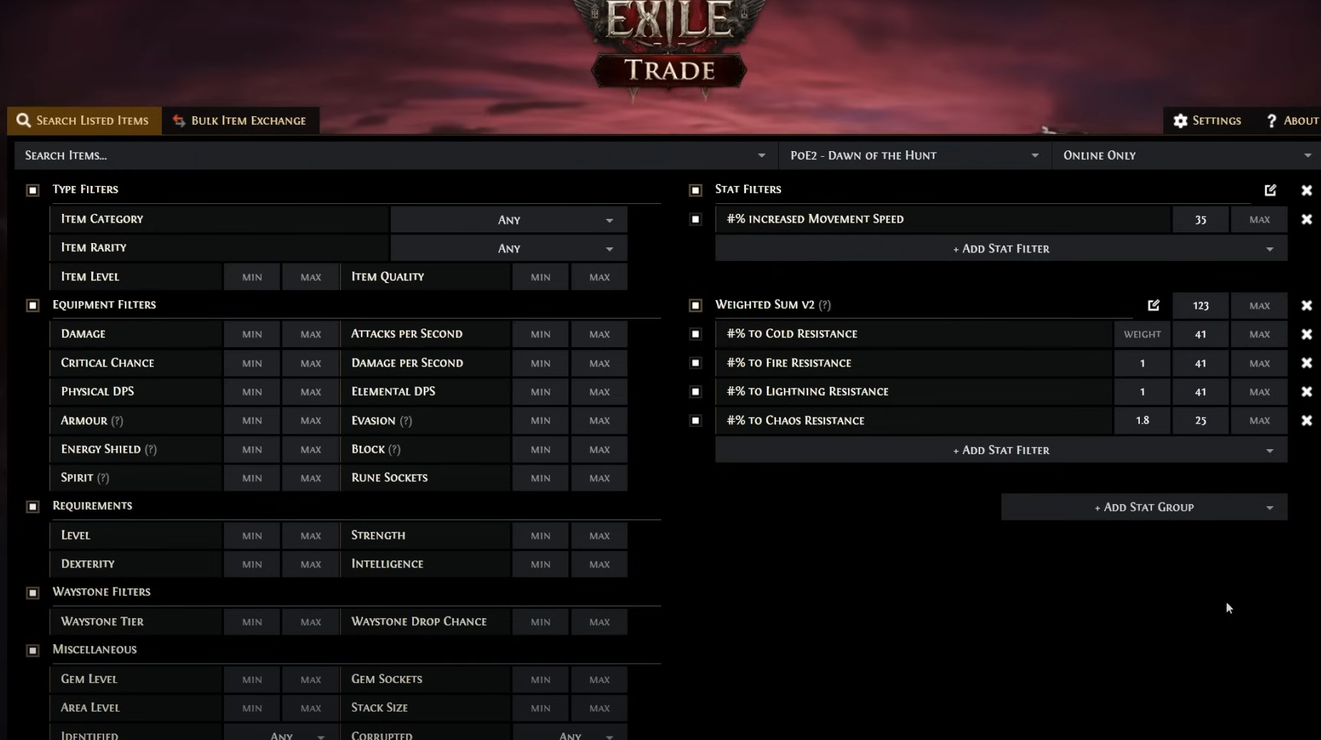 Mastering the Weighted Sum Filter for Max Rolls in PoE 2