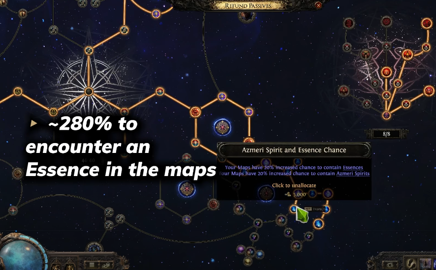 Azmeri Spirits and Merging Worlds for  Essence Farming Atlas Tree Strategy for Dawn of the Hunt 0.2