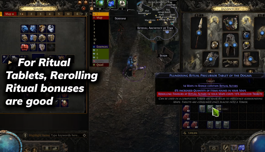 Ritual Tablets (Core of the Strategy) for Divine Farming