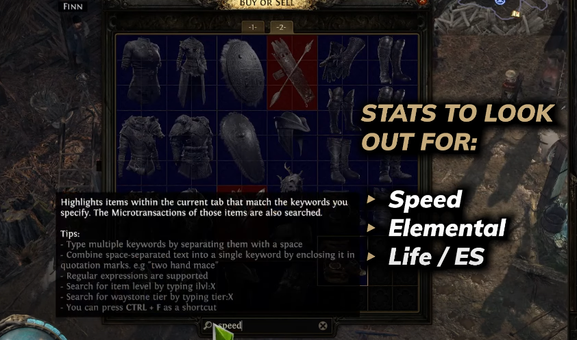 Using Searching and Regex for Loot Filter Buying Items in PoE 2 Dawn of the Hunt