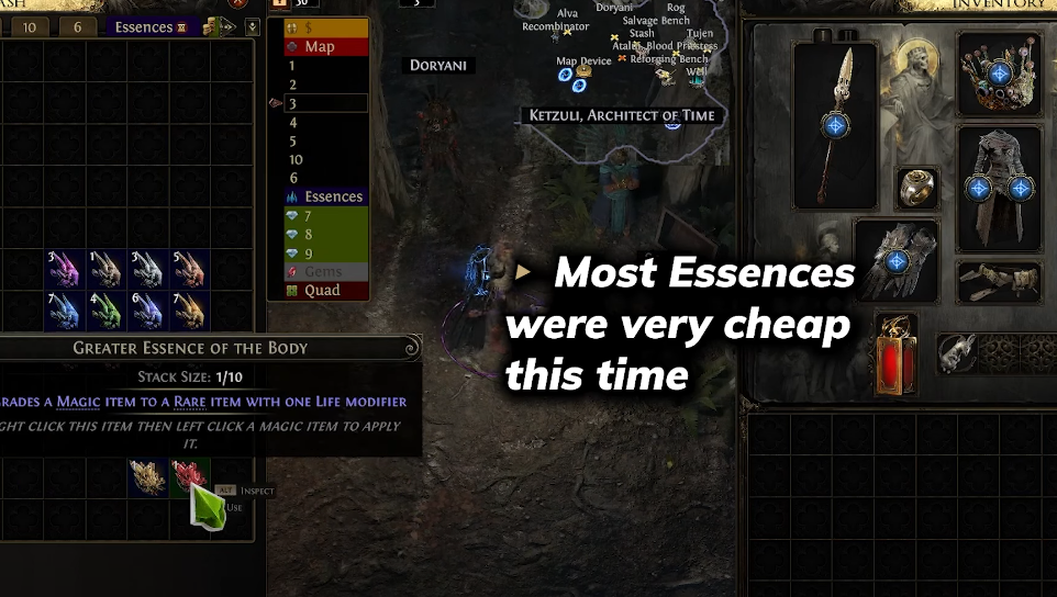 PoE 2 Essence Farm Second Test: 20 Maps with Tower Buffs