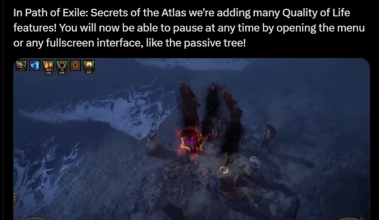 Path of Exile 1 Gets Some Love Too, including a Pause Feature