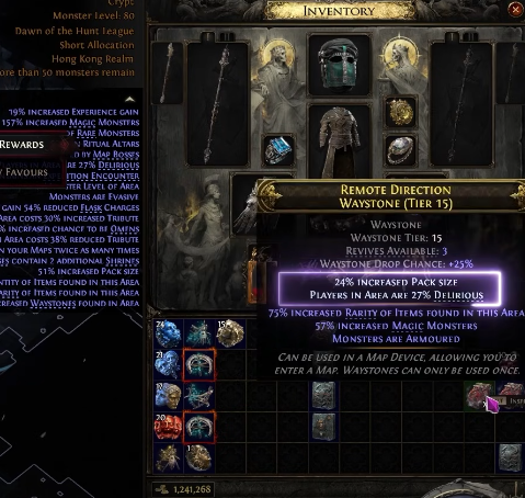 Map Setup for Best Ritual Farming Strategy in POE 2 Dawn of the Hunt: Tier 15, Distilled Guild, and Delirium
